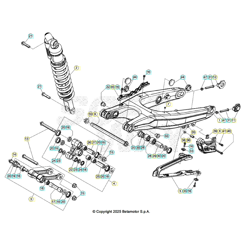 Beta RR350 26 Schwingarm/Federbein 2 Ersatzteile Beta RR350 26 Schwingarm/Federbein 2 Ersatzteile