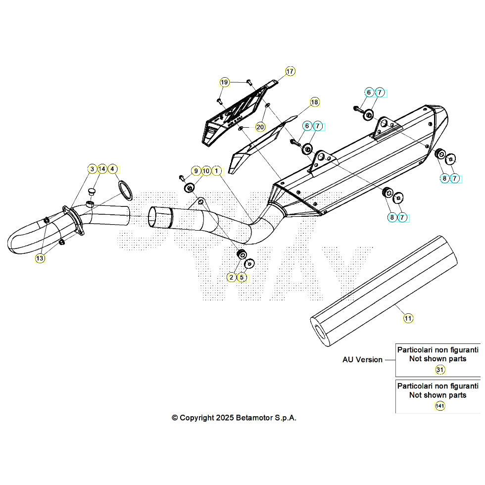 Beta RR350 26 Auspuffsystem Ersatzteile Beta RR350 26 Auspuffsystem Ersatzteile
