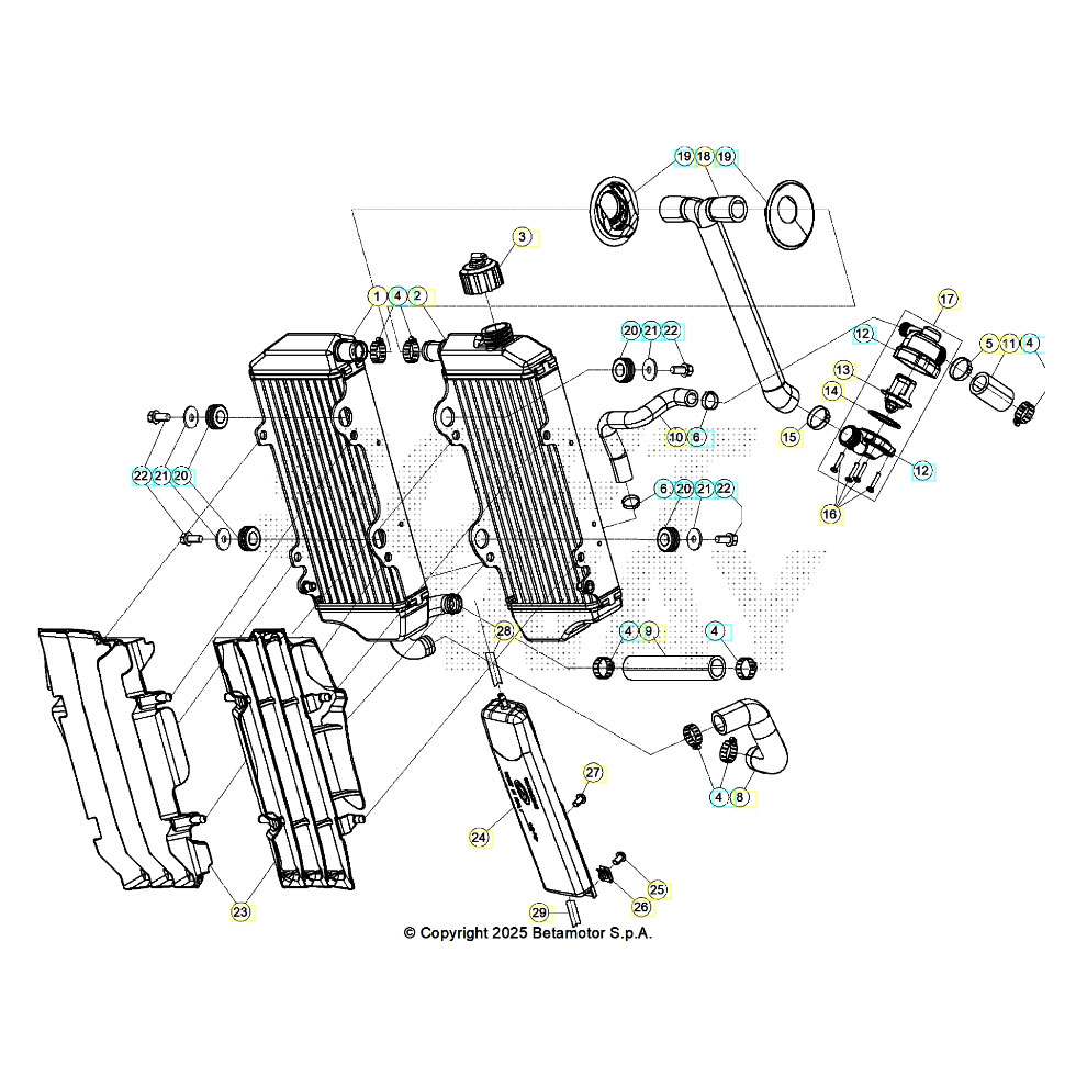 Beta RR125 26 Kühlsystem Ersatzteile Beta RR125 26 Kühlsystem Ersatzteile