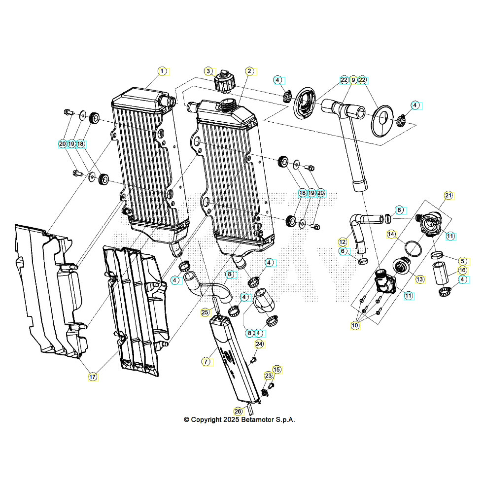Beta RR350 26 Kühlsystem Ersatzteile Beta RR350 26 Kühlsystem Ersatzteile