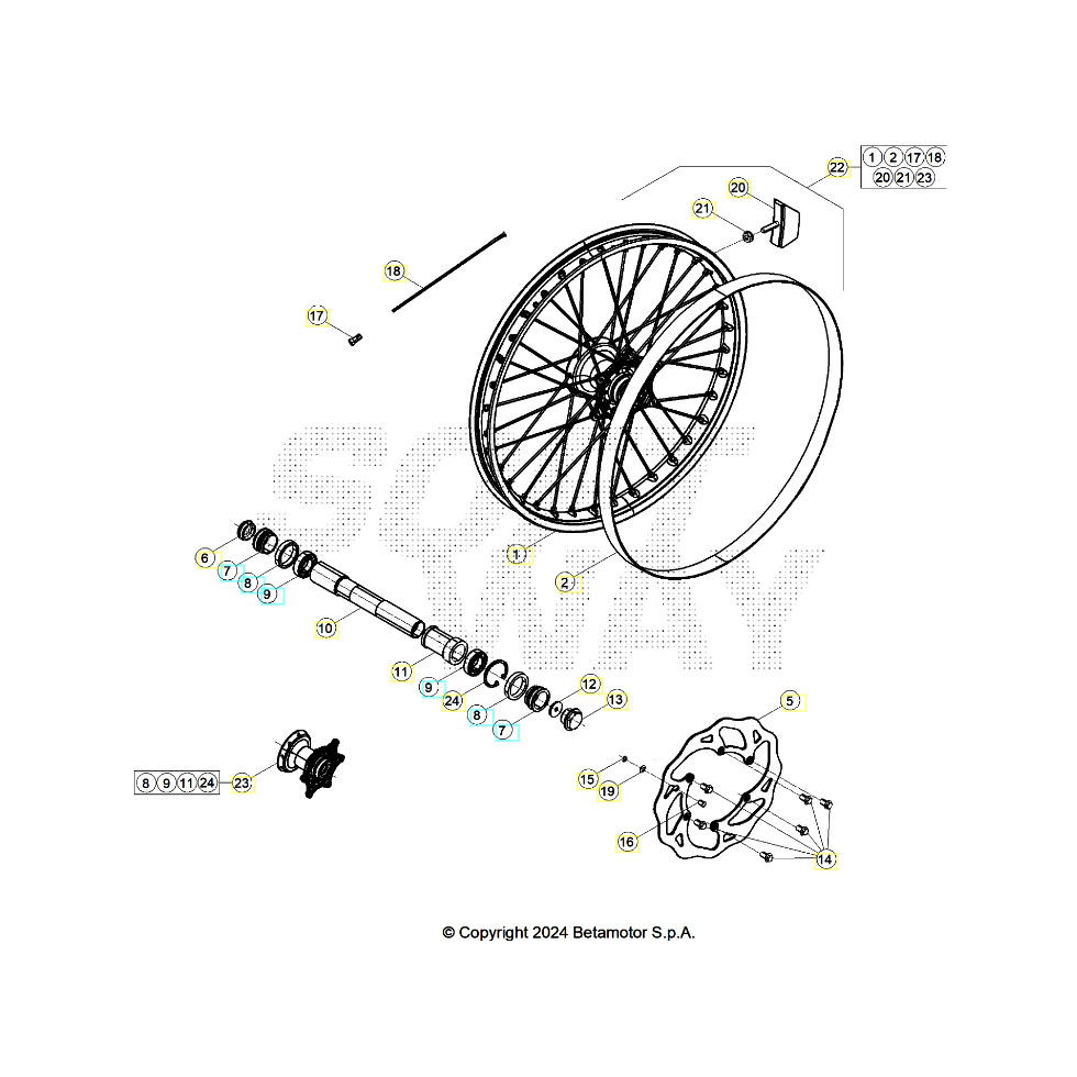 Beta RR350 26 Vorderrad Ersatzteile Beta RR350 26 Vorderrad Ersatzteile