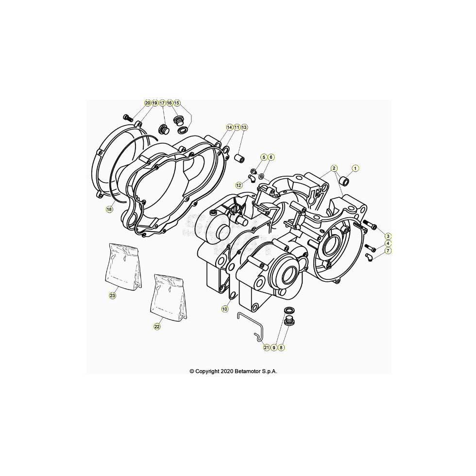 Beta EVO125 21 Motorgehäuse Ersatzteile Beta EVO125 21 Motorgehäuse Ersatzteile