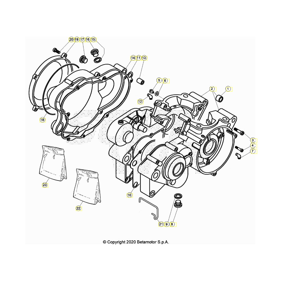 Beta EVO200 24 Motorgehäuse Ersatzteile
