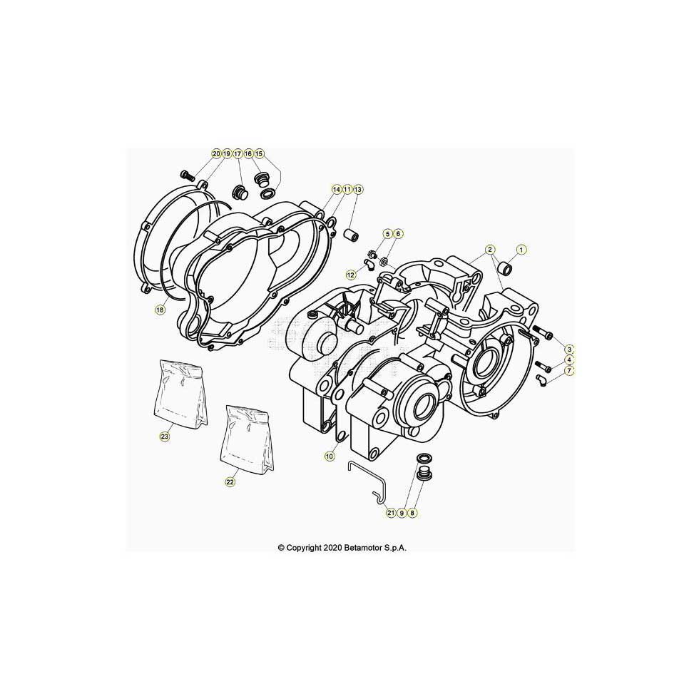 Beta EVO300 2T 21 Motorgehäuse Ersatzteile Beta EVO300 2T 21 Motorgehäuse Ersatzteile