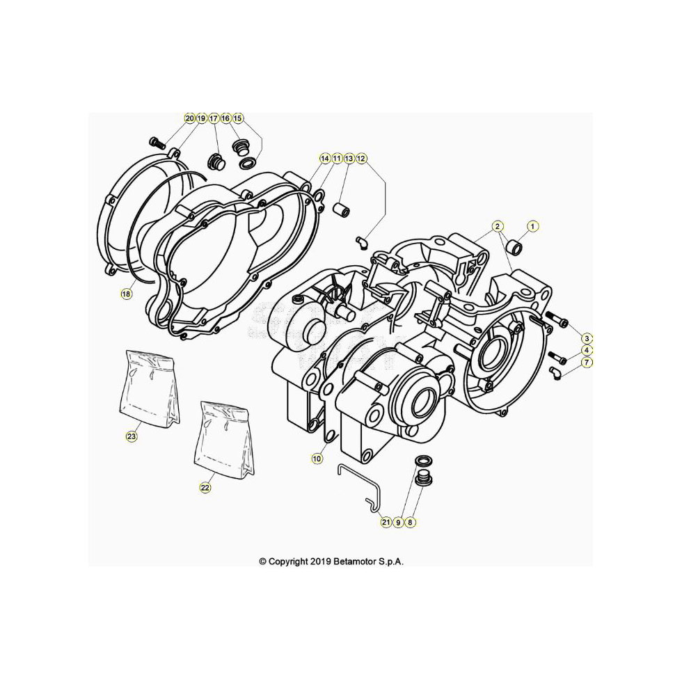 Beta EVO300 Factory 20 Motorgehäuse Ersatzteile