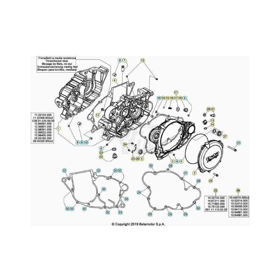 Beta EVO300 Factory 4T 20 Motorgehäuse Ersatzteile Beta EVO300 Factory 4T 20 Motorgehäuse Ersatzteile