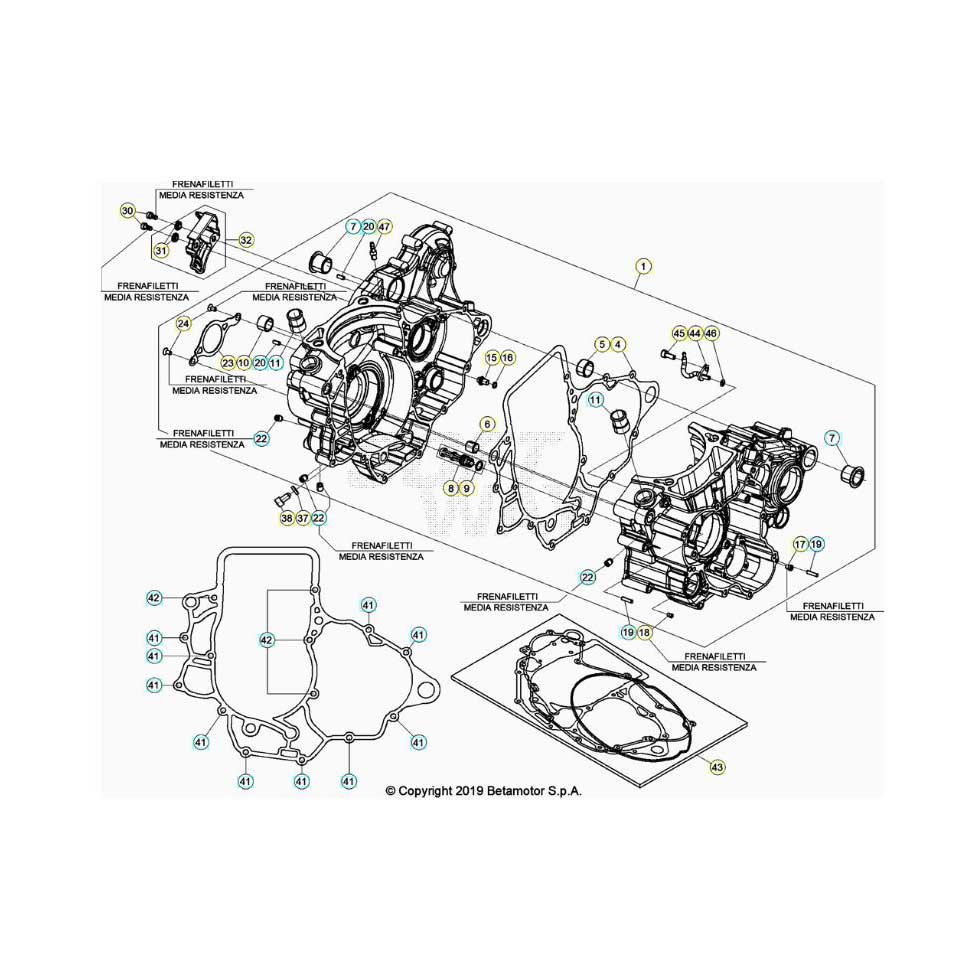 Beta RR390RC 20 4T Motorgehäuse 1 Ersatzteile Beta RR390RC 20 4T Motorgehäuse 1 Ersatzteile