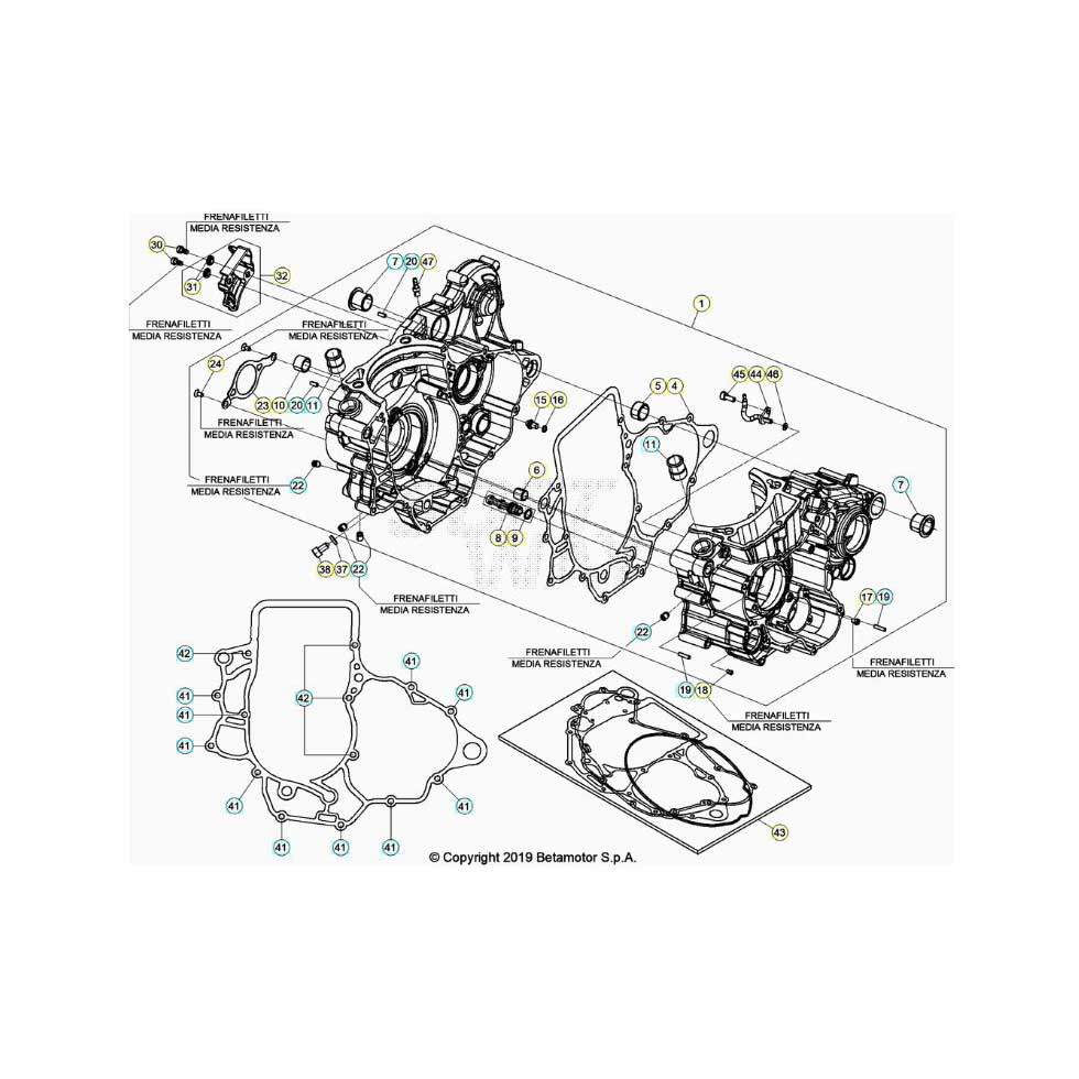 Beta RR390 Racing 24 Motorgehäuse 1 Ersatzteile
