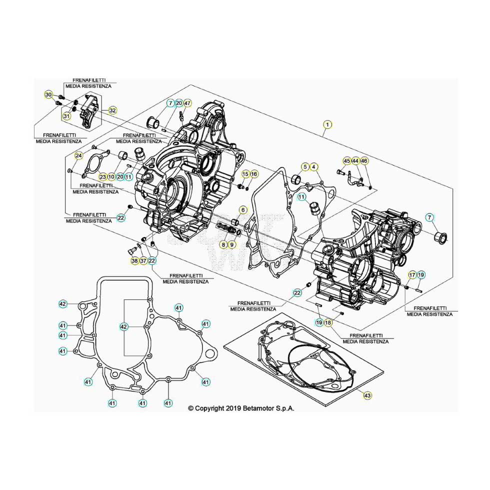 Beta RR430 Racing 24 Motorgehäuse 1 Ersatzteile