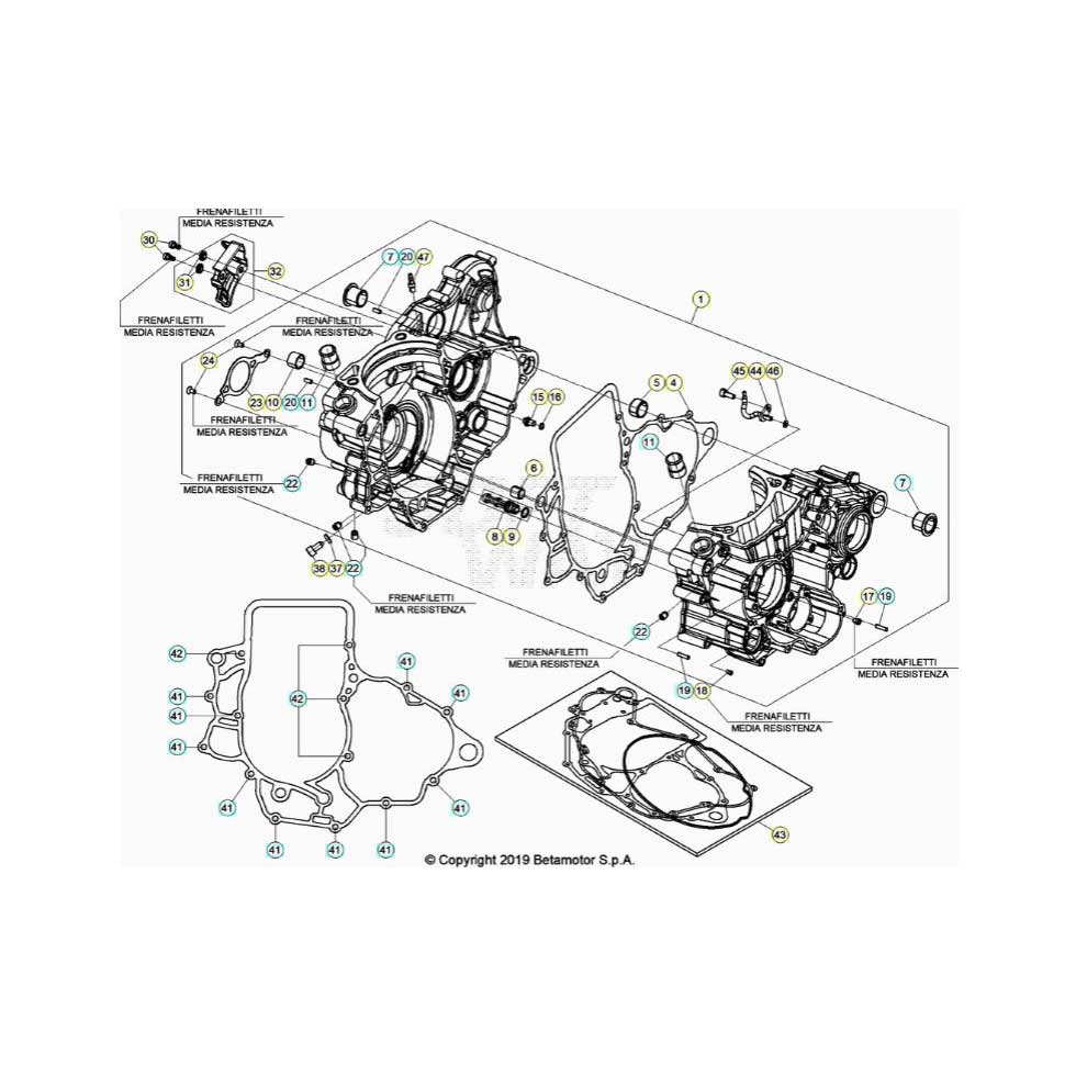 Beta RR430RC 20 4T Motorgehäuse 1 Ersatzteile Beta RR430RC 20 4T Motorgehäuse 1 Ersatzteile