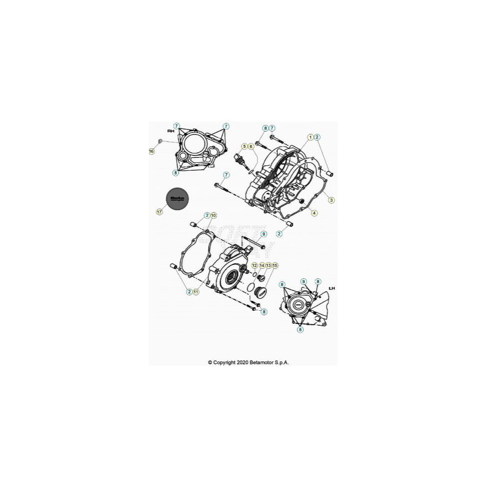Beta RR125 LC 20 Motorgehäuse 2 Ersatzteile