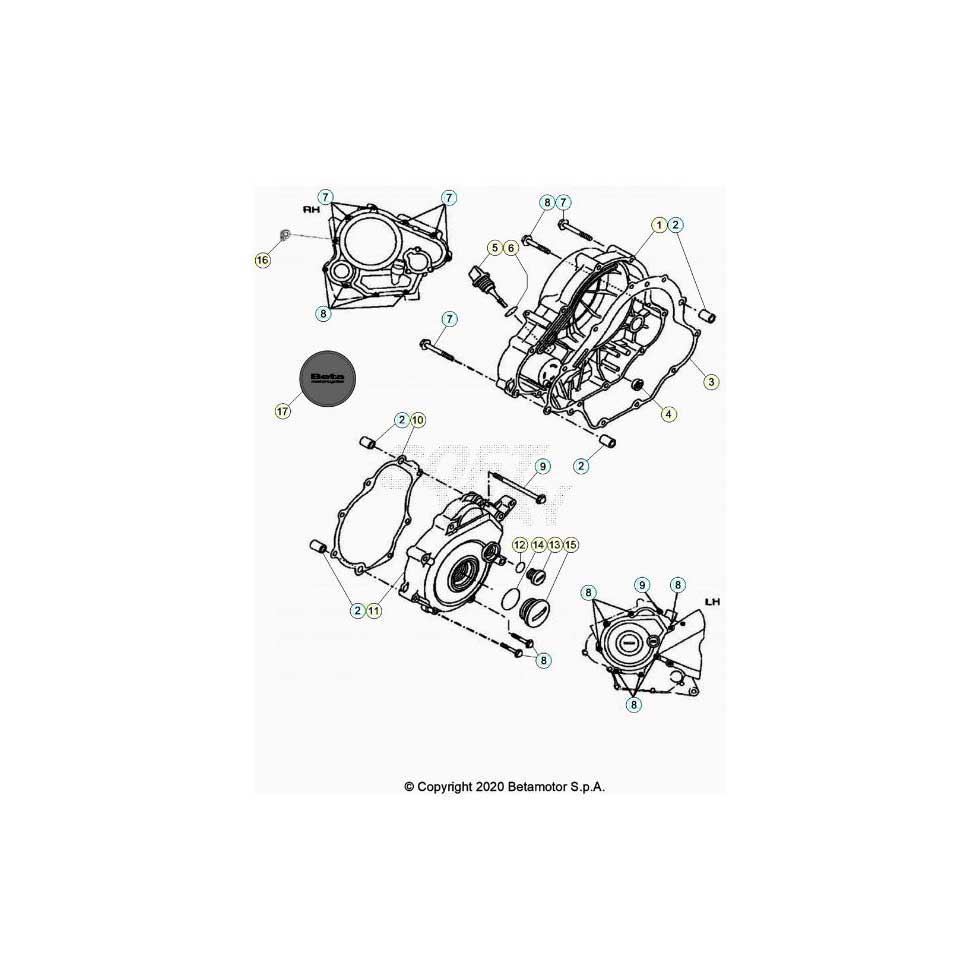 Beta RR125 LC 4T 20 Motorgehäuse Ersatzteile