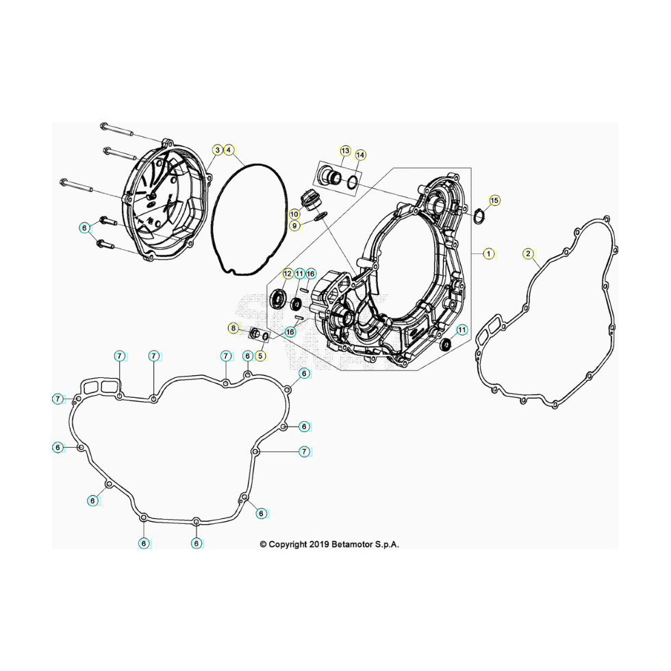 Beta RR350RC 20 4T Motorgehäuse 2 Ersatzteile Beta RR350RC 20 4T Motorgehäuse 2 Ersatzteile