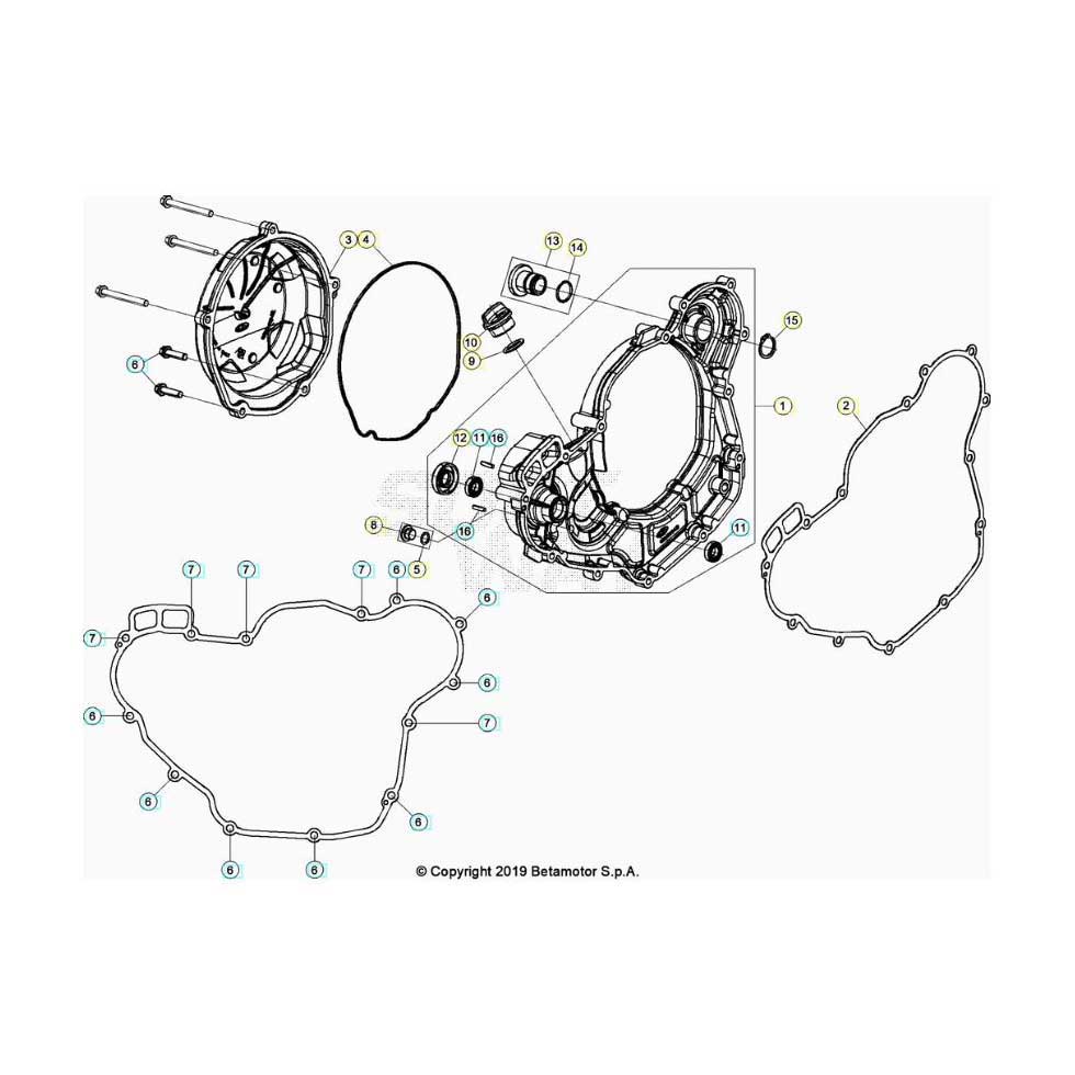 Beta RR480RC 20 4T Motorgehäuse 2 Ersatzteile Beta RR480RC 20 4T Motorgehäuse 2 Ersatzteile