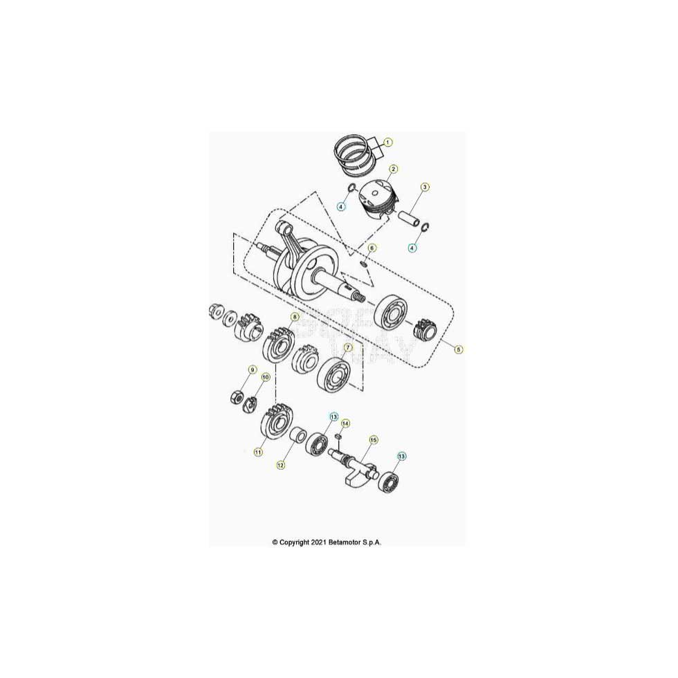Beta RR125 LC 4T 21 Kurbelwelle/Kolben/Ausgleichswelle Ersatzteile
