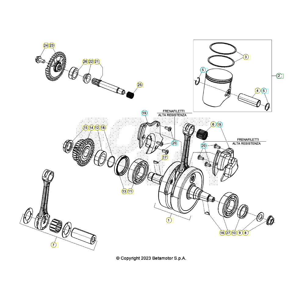 Beta RR300 24 Kurbelwelle/Kolben/Ausgleichswelle Ersatzteile