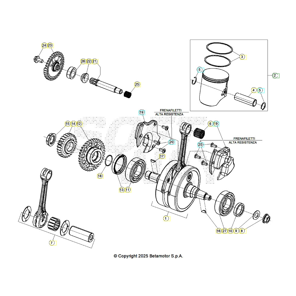 Beta RR300 26 Kurbelwelle/Kolben/Ausgleichswelle Ersatzteile