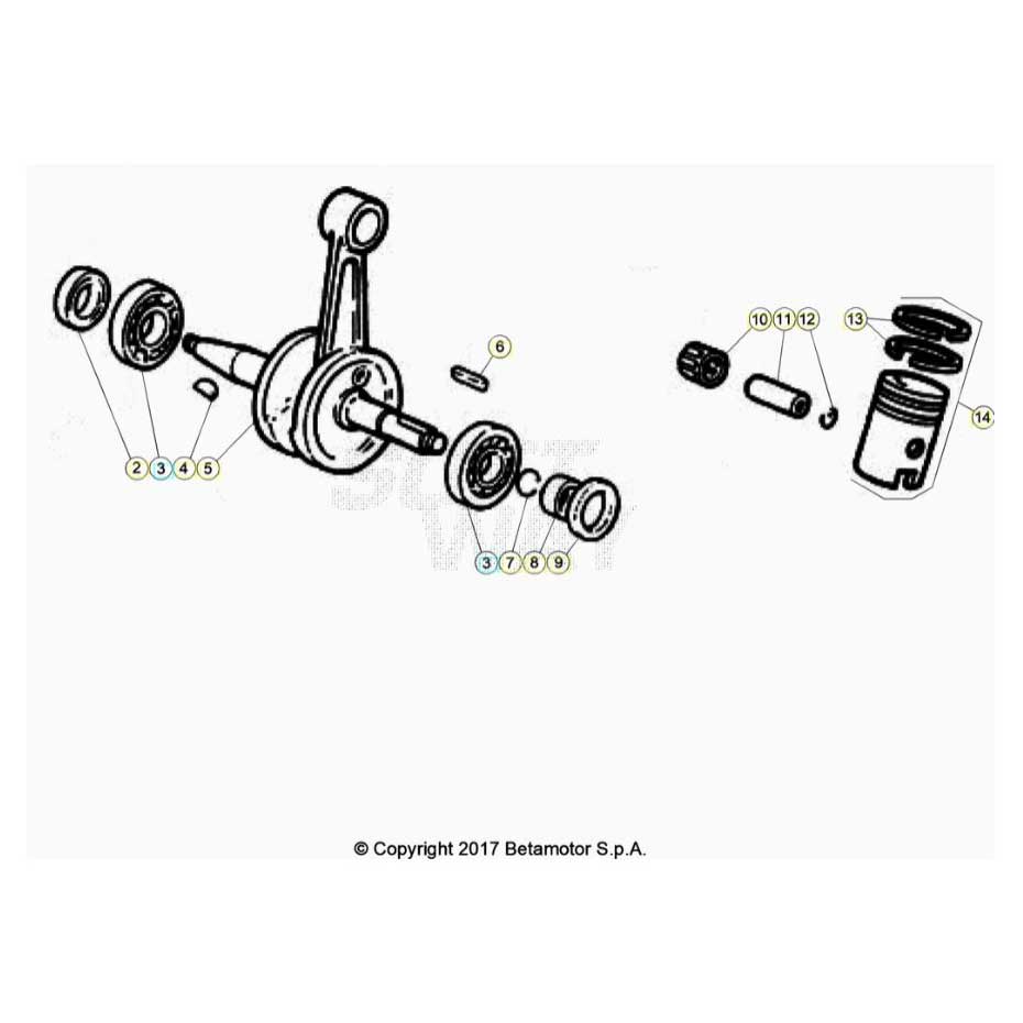 Beta RR50 Street 20 Kurbelwelle/Kolben/Ausgleichswelle Ersatzteile Beta RR50 Street 20 Kurbelwelle/Kolben/Ausgleichswelle Ersatzteile
