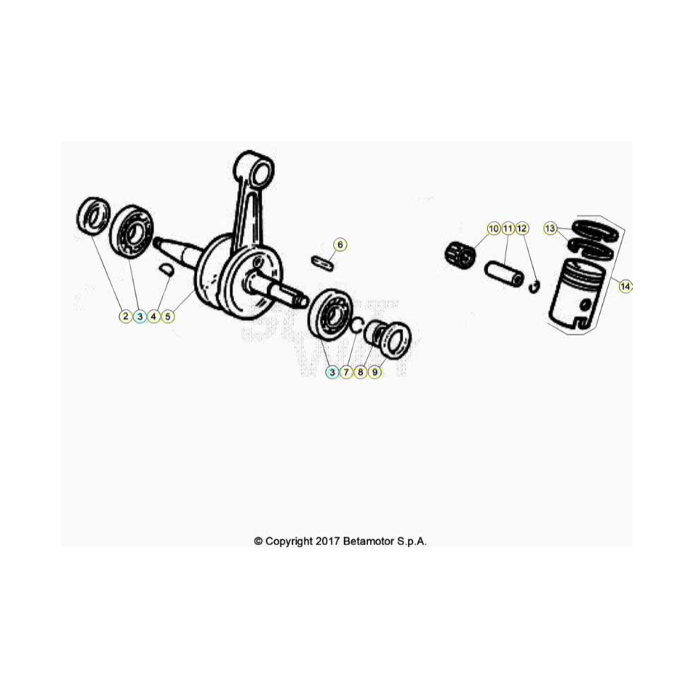 Beta RR50 Street Track 20 Kurbelwelle/Kolben/Ausgleichswelle Ersatzteile Beta RR50 Street Track 20 Kurbelwelle/Kolben/Ausgleichswelle Ersatzteile