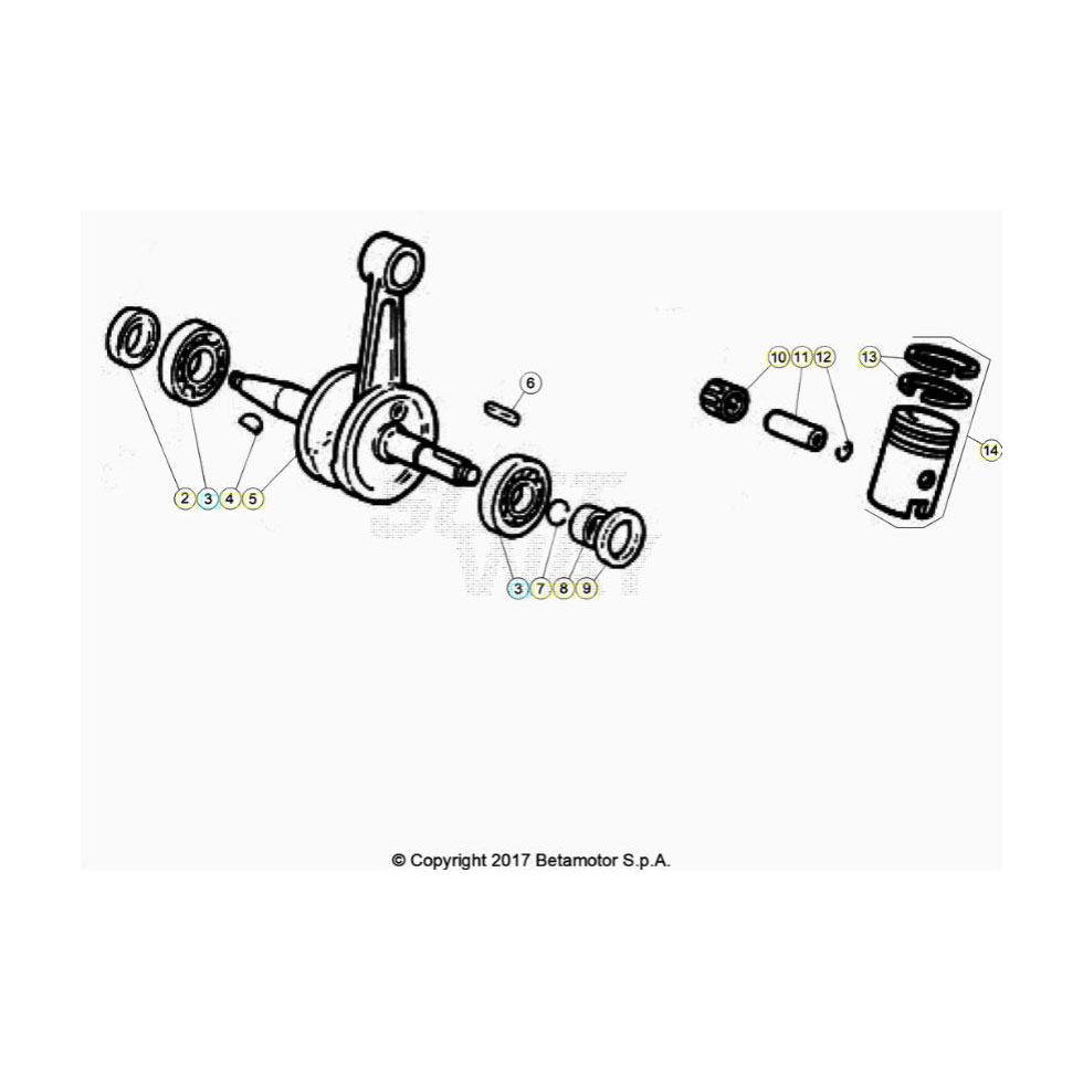 Beta RR50RC 20 Kurbelwelle/Kolben/Ausgleichswelle Ersatzteile Beta RR50RC 20 Kurbelwelle/Kolben/Ausgleichswelle Ersatzteile