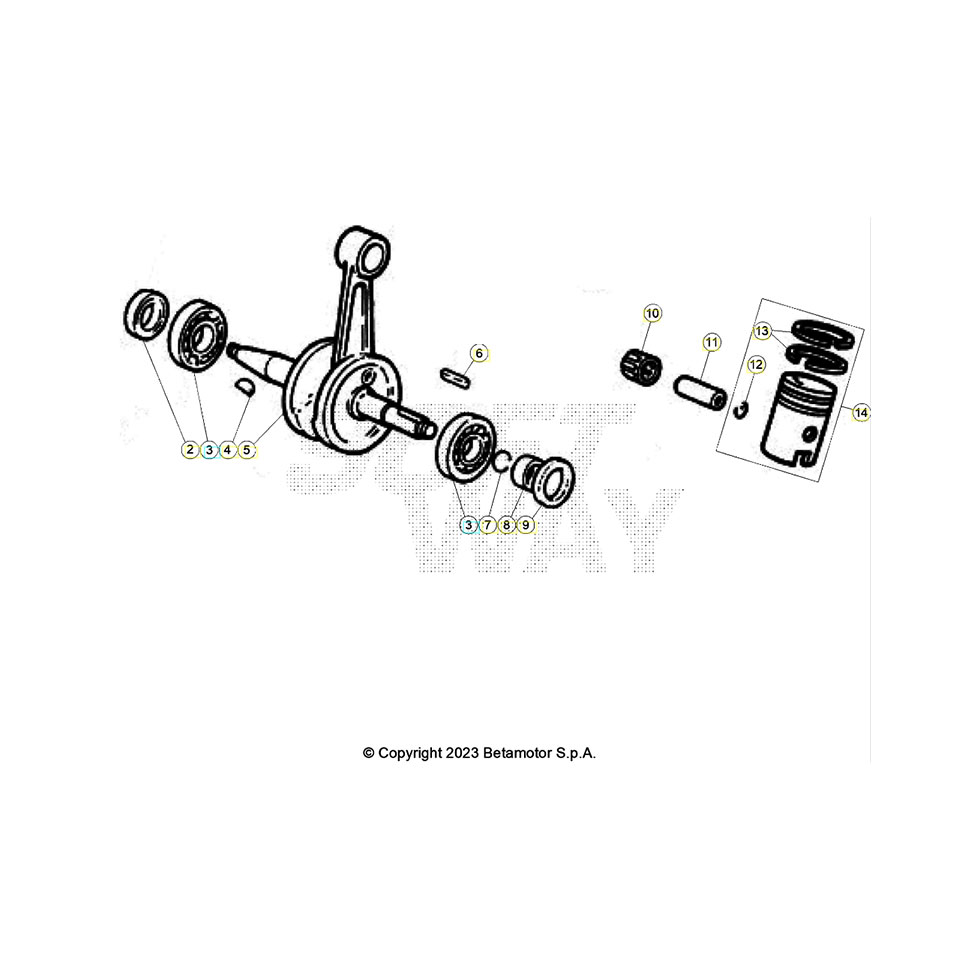 Beta RR50RC 23 Kurbelwelle/Kolben/Ausgleichswelle Ersatzteile Beta RR50RC 23 Kurbelwelle/Kolben/Ausgleichswelle Ersatzteile