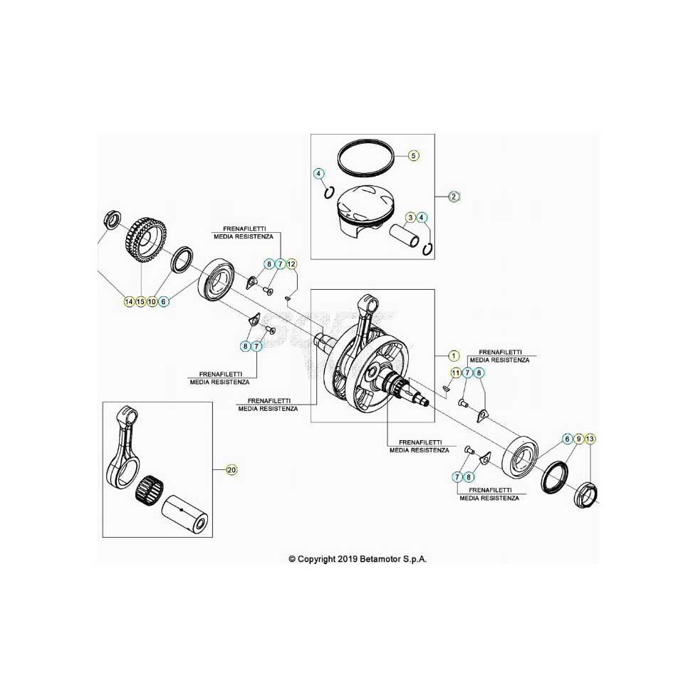 Beta RR480RC 22 4T Kurbelwelle/Kolben/Ausgleichswelle 2 Ersatzteile Beta RR480RC 22 4T Kurbelwelle/Kolben/Ausgleichswelle 2 Ersatzteile