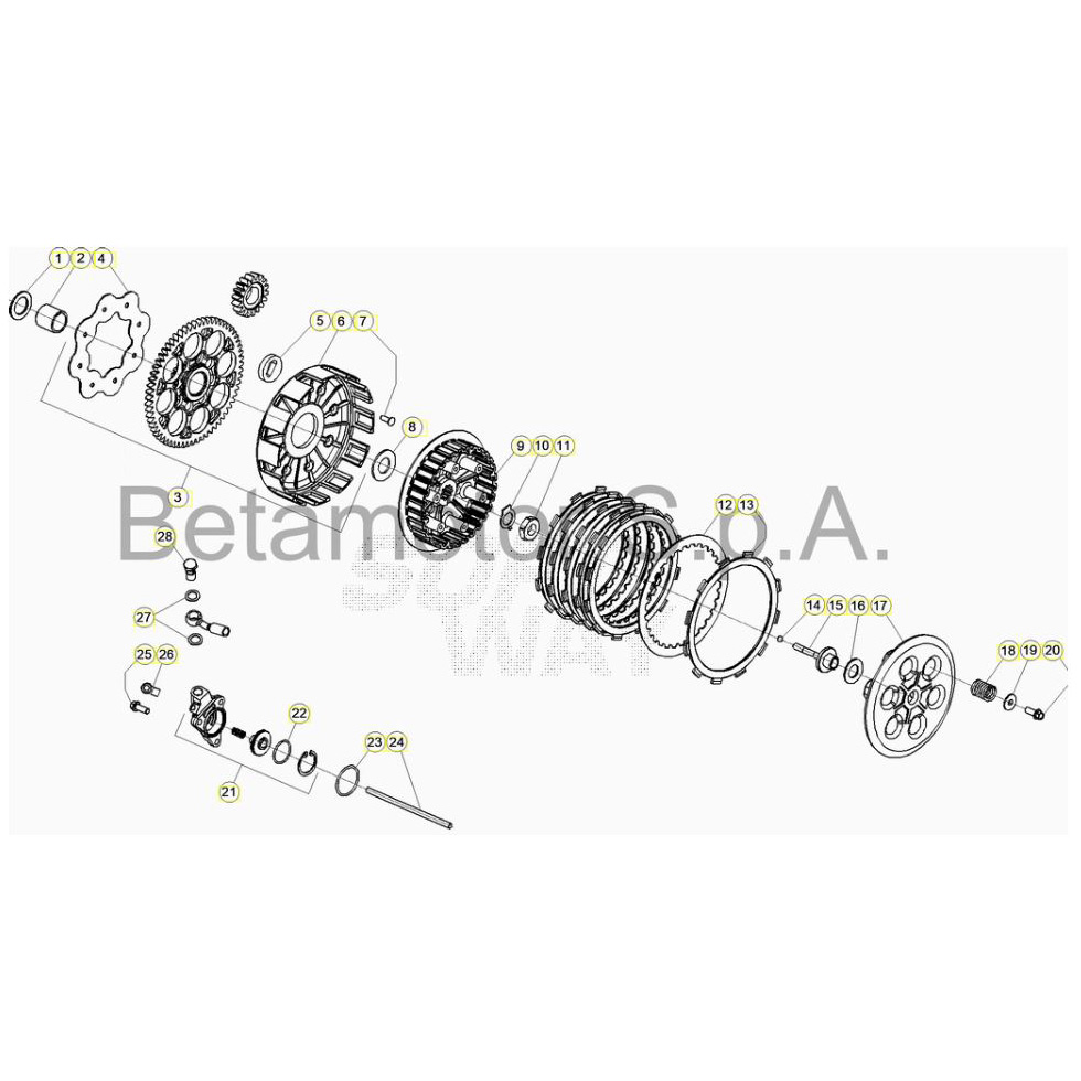 Beta EVO300 4T 20 Primärtrieb/Kupplung Ersatzteile