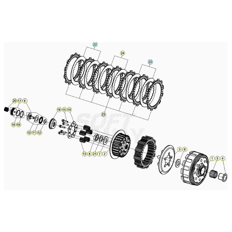 Beta RR125 25 Primärtrieb/Kupplung Ersatzteile Beta RR125 25 Primärtrieb/Kupplung Ersatzteile