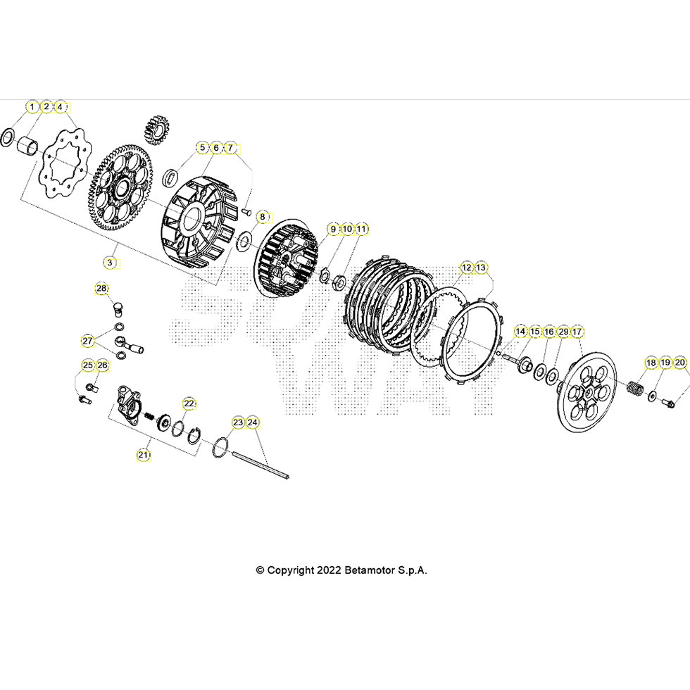 Beta EVO300 4T 24 Primärtrieb/Kupplung Ersatzteile