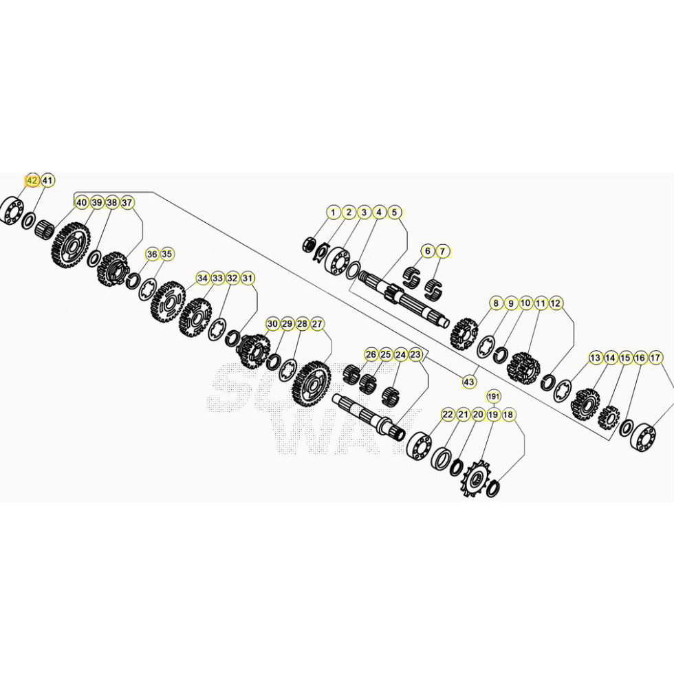 Beta EVO300 2T 23 Getriebe Ersatzteile Beta EVO300 2T 23 Getriebe Ersatzteile