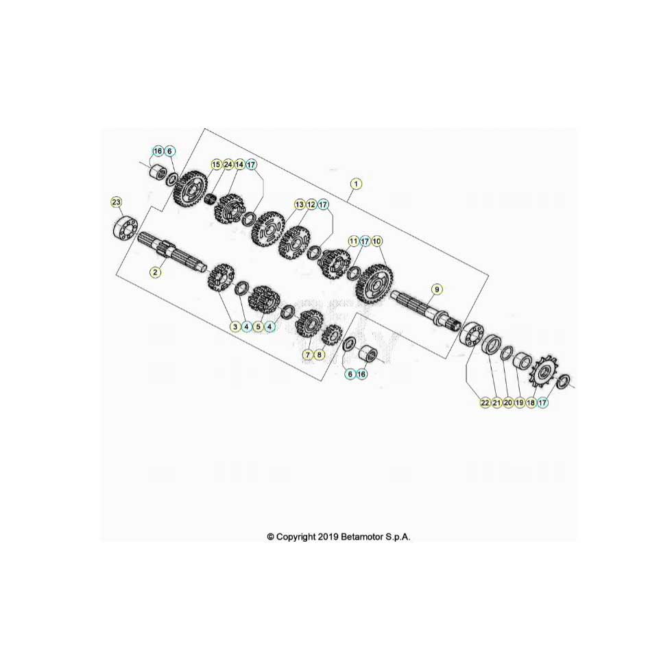 Beta EVO80 Junior 22 Getriebe Ersatzteile Beta EVO80 Junior 22 Getriebe Ersatzteile