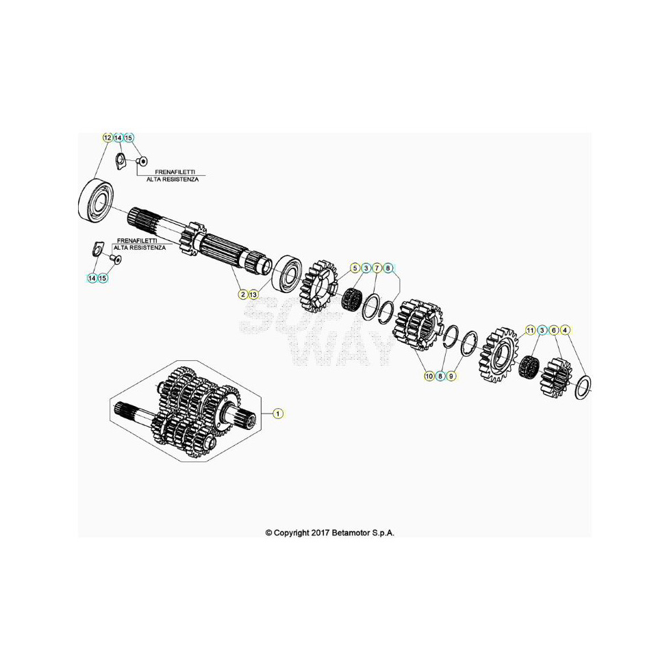 Beta RR125RC 23 Getriebe 1 Ersatzteile