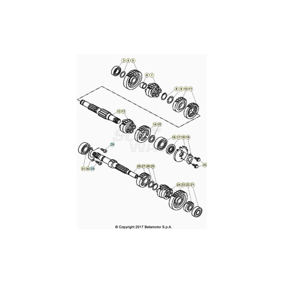 Beta RR125 LC 20 Getriebe Ersatzteile
