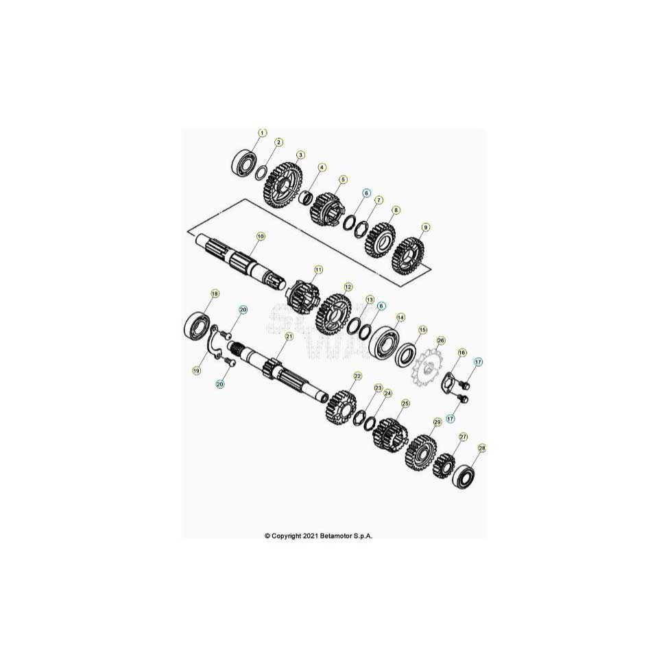 Beta RR125 LC 21 Getriebe Ersatzteile