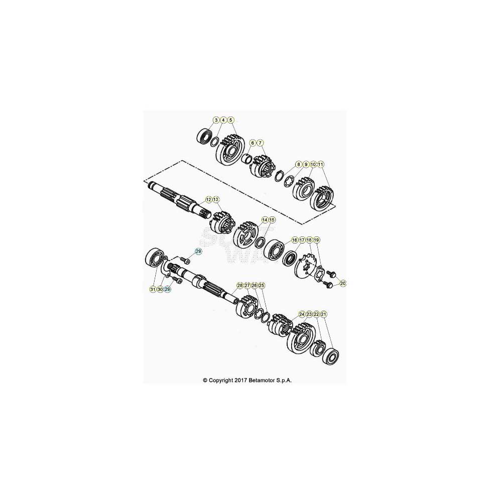 Beta RR125 LC 4T 20 Getriebe Ersatzteile Beta RR125 LC 4T 20 Getriebe Ersatzteile