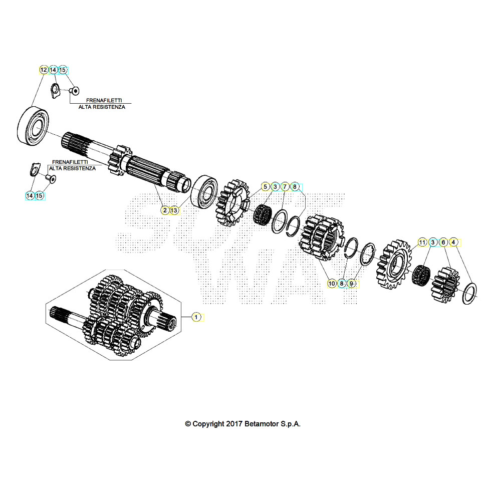 Beta RR125RC 26 Getriebe 1 Ersatzteile