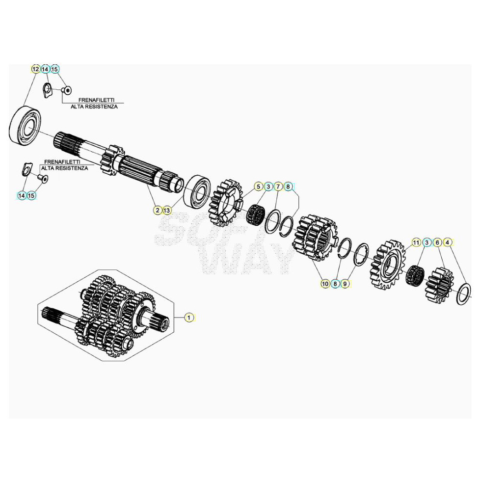 Beta RR200 25 Getriebe 1 Ersatzteile