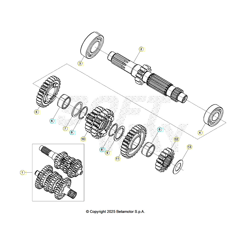 Beta RR250 26 Getriebe 1 Ersatzteile