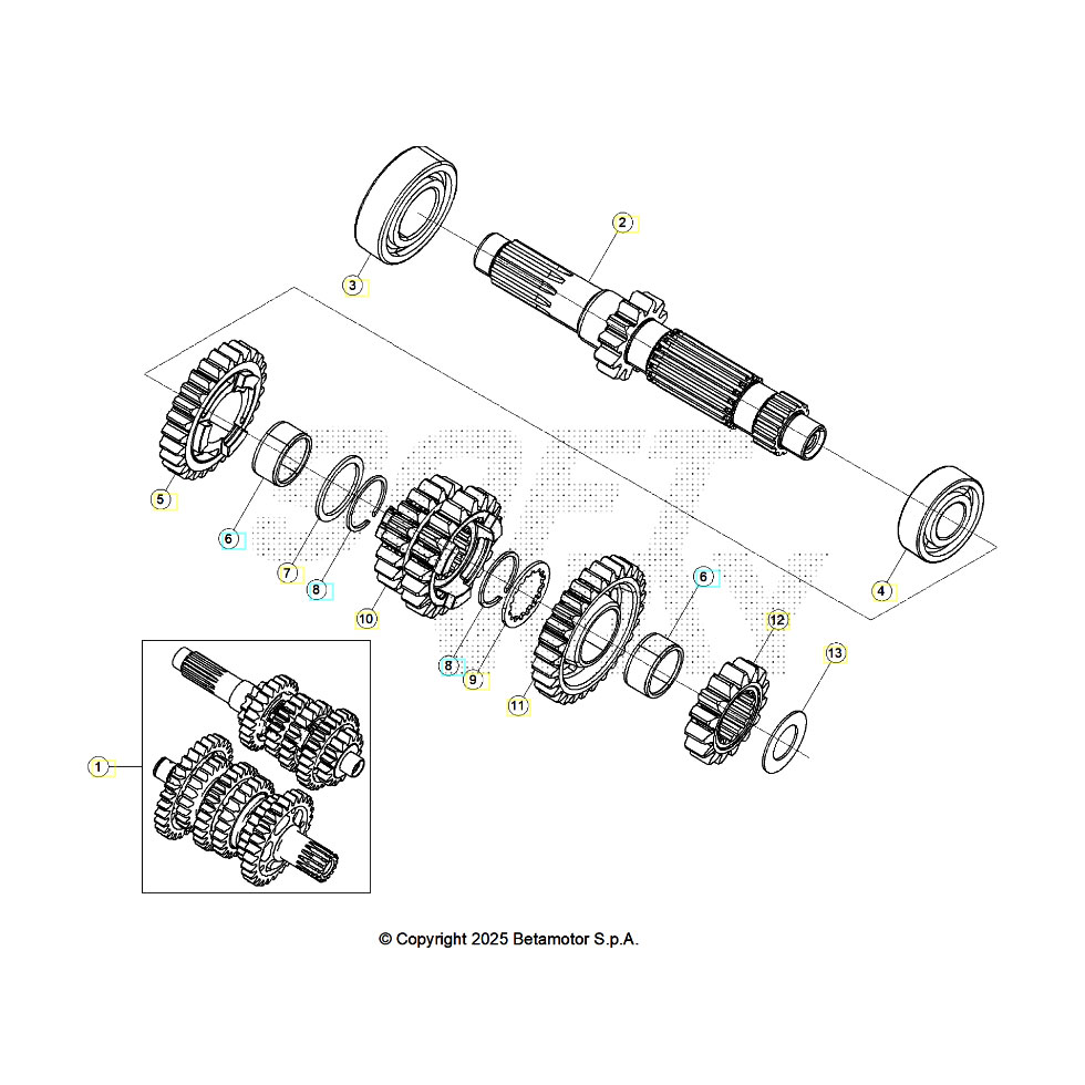 Beta RR250RC 26 Getriebe 1 Ersatzteile