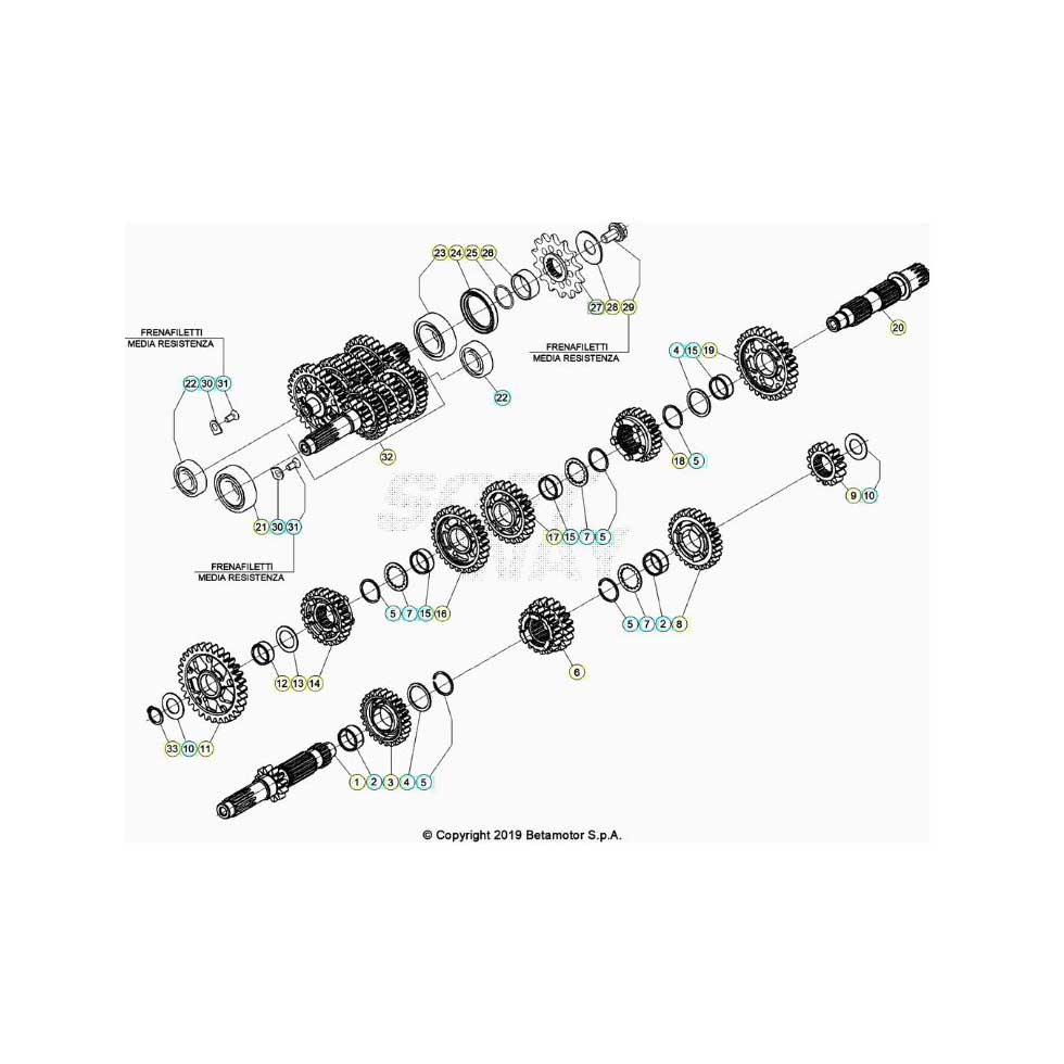 Beta RR350RC 24 4T Getriebe Ersatzteile Beta RR350RC 24 4T Getriebe Ersatzteile