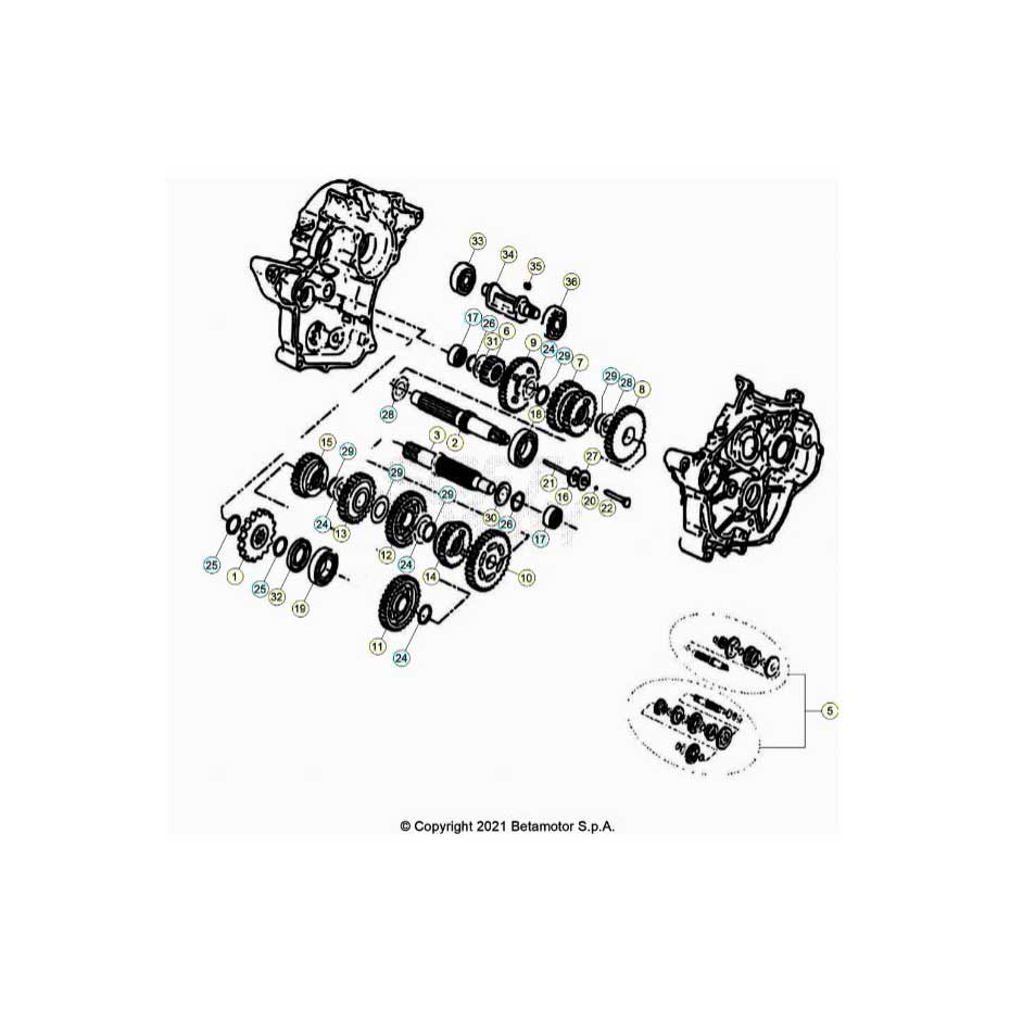 Beta RR50 Street 21 Getriebe Ersatzteile