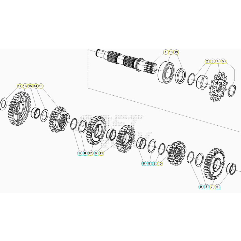 Beta RR125 20 Getriebe 2 Ersatzteile