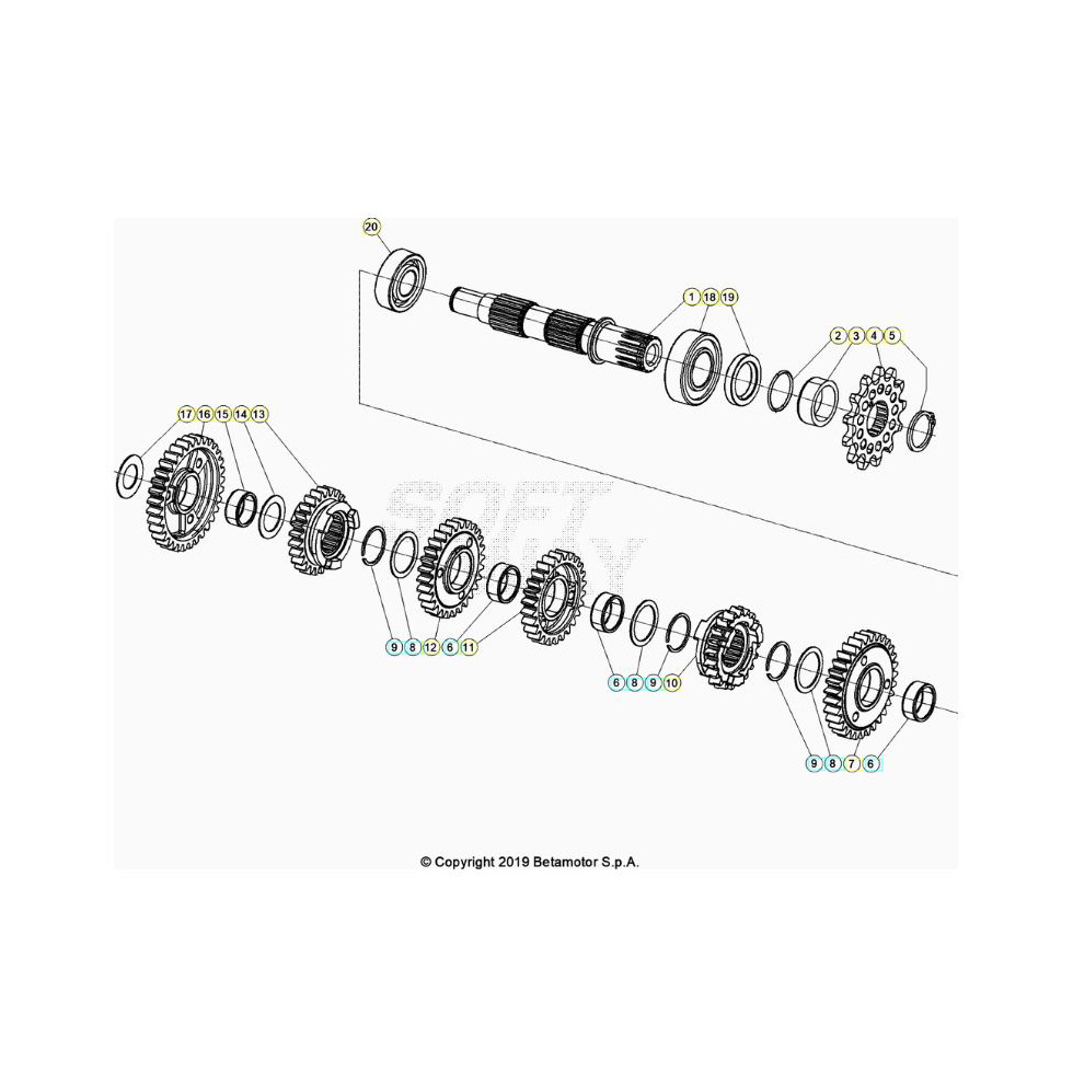 Beta RR125RC 23 Getriebe 2 Ersatzteile