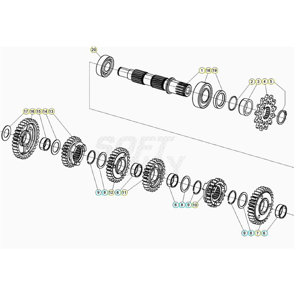 Beta RR125RC 20 Getriebe 2 Ersatzteile