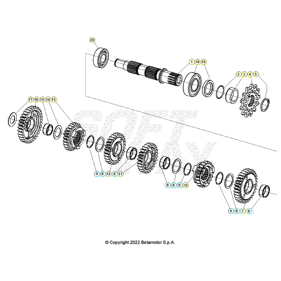 Beta RR125RC 26 Getriebe 2 Ersatzteile
