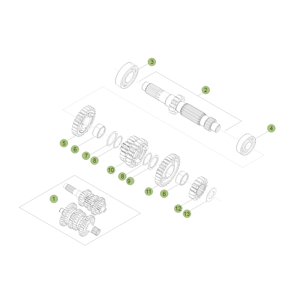 Beta RR250 16 Getriebe 1 Ersatzteile