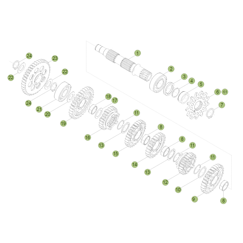 Beta RR250 16 Getriebe 2 Ersatzteile