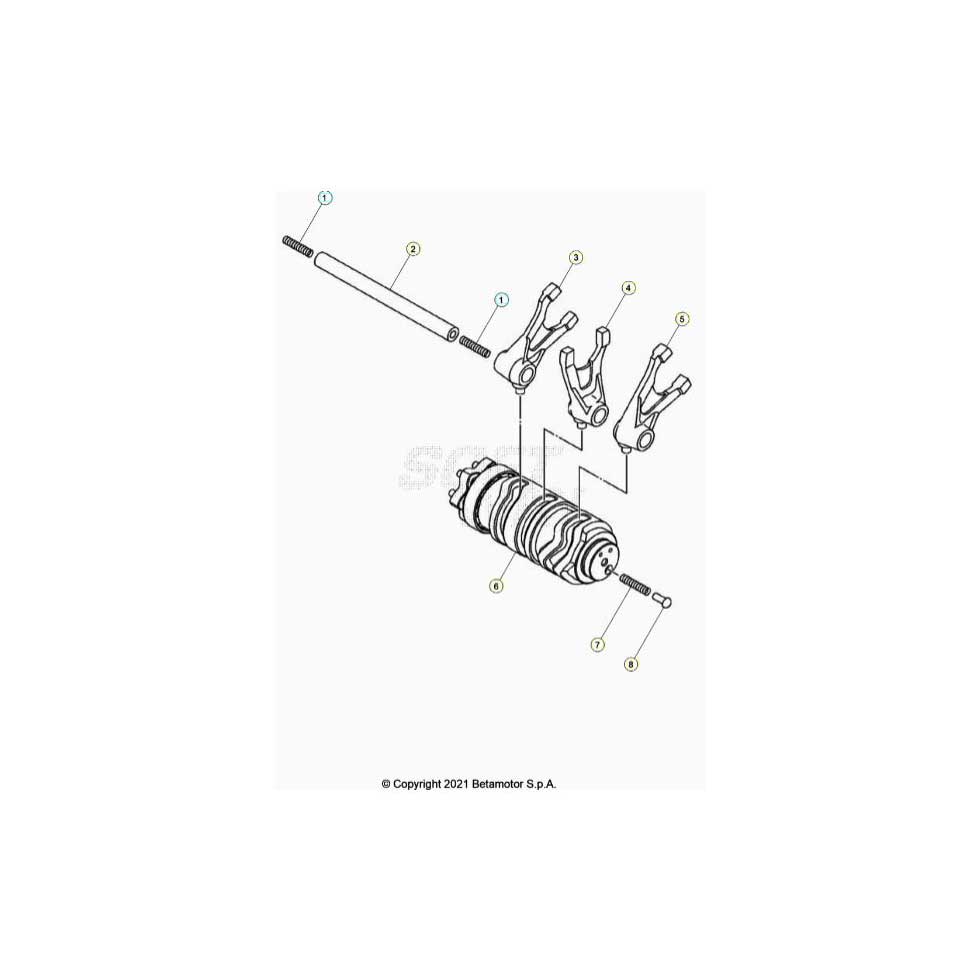 Beta RR125 LC 4T 21 Schaltung Ersatzteile