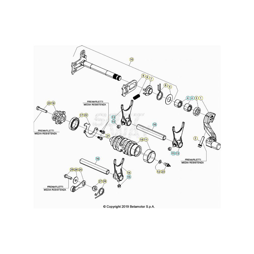 Beta RR350RC 21 4T Schaltung Ersatzteile