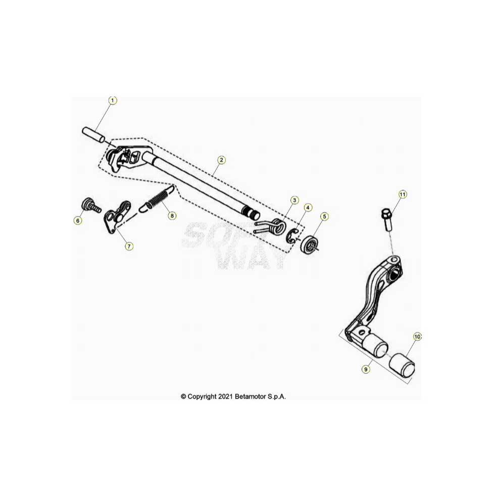 Beta RR125 LC 4T 21 Schaltung Ersatzteile
